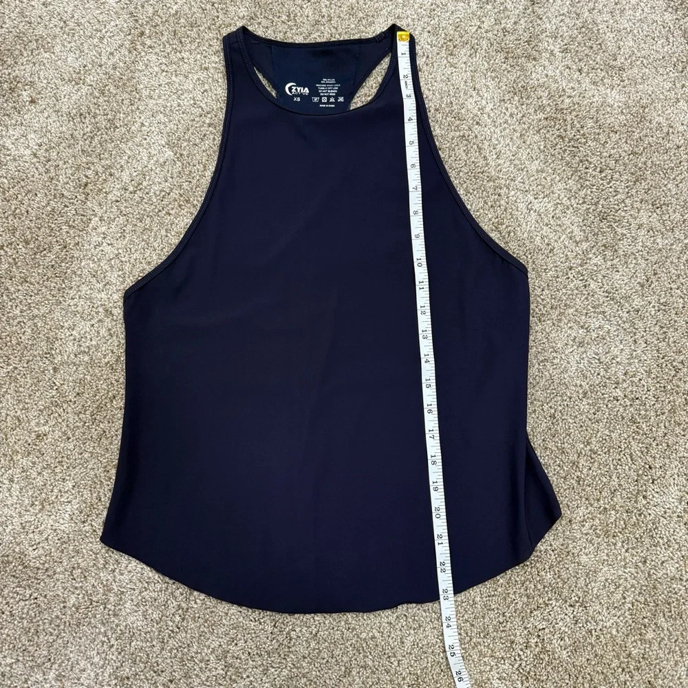 ZYIA Navy Double Racer Tank - Picture 9 of 12